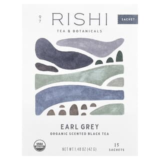 Rishi Tea, Ceai negru cu parfum organic, Earl Grey, 15 plicuri, 1,48 oz (42 g)