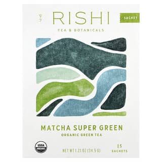 Rishi Tea, Té verde orgánico, Matcha Super Green, 15 sobres, 40,5 g (1,42 oz)
