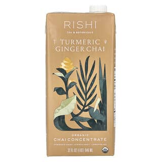 Rishi Tea, Concentrado de Chai Orgânico, Chai de Cúrcuma e Gengibre, Sem Cafeína, 946 ml (32 fl oz)