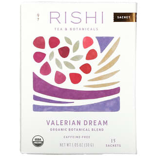Rishi Tea, Mélange botanique biologique, Valerian Dream, Sans caféine, 15 sachets, 30 g 