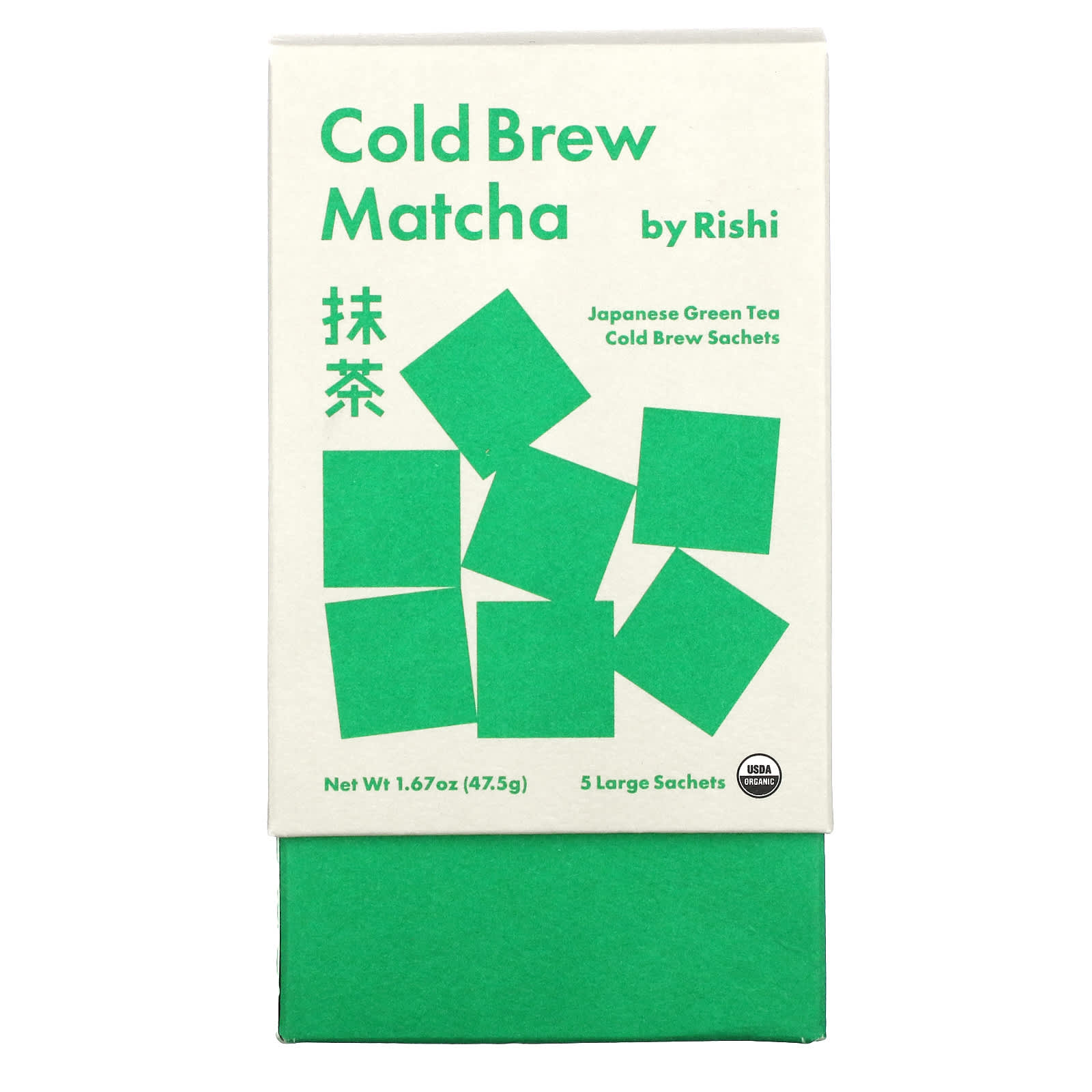 Rishi Tea, Cold Brew Matcha, Japanese Green Tea, 5 Large Sachets, 1.67