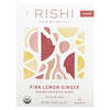 Rishi Tea, Mezcla botánica orgánica, Limón rosa y jengibre, Sin cafeína`` 15 sobres, 45 g (1,58 oz)