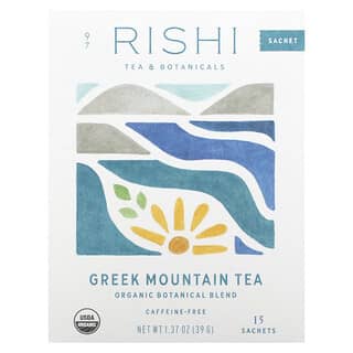 Rishi Tea, Греческий горный чай, без кофеина, 15 пакетиков, 39 г (1,37 унции)