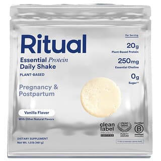 Ritual, Essential Protein, ежедневный коктейль, для беременности и послеродового периода, ваниль, 461 г (1 фунт)