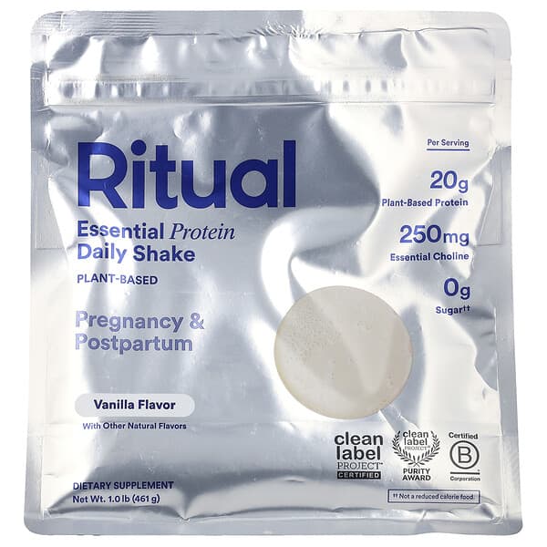 Essential Protein Daily Shake, Pregnancy & Postpartum, Vanilla, 1 lb (461 g)