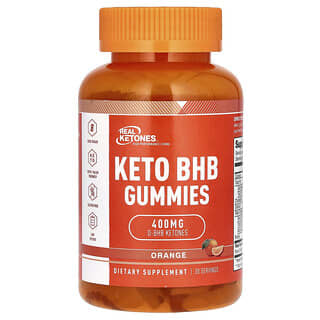 Real Ketones, Keto BHB Gummies, Orange, 400 mg, 60 Gummies (200 mg per Gummy)