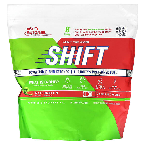 Real Ketones Shift, Watermelon, 30 Drink Mix Packets, 0.26 oz (7.5 g) Each