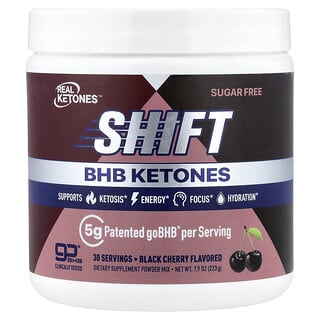 Real Ketones, Shift, BHB 케톤 분말 믹스, 블랙 체리, 223g(7.9oz)
