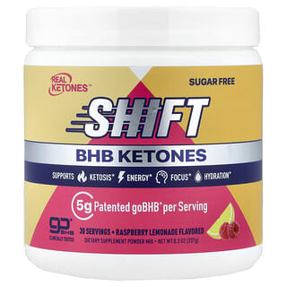 Real Ketones, Shift, BHB 케톤 파우더 믹스, 라즈베리 레모네이드, 237g(8.3oz)
