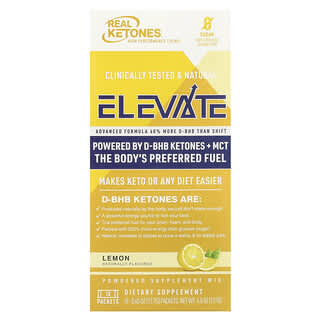 Real Ketones, Elevate, лимон, 10 пакетиків по 12,7 г (0,45 унції).