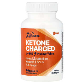 Real Ketones, Ketone Charged, goBHB Plus Caffeine, 60 Capsules
