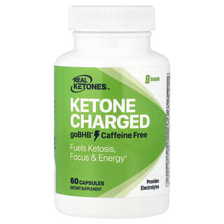 Real Ketones, Ketone Charged, заряженный кетонами, без кофеина, 60 капсул