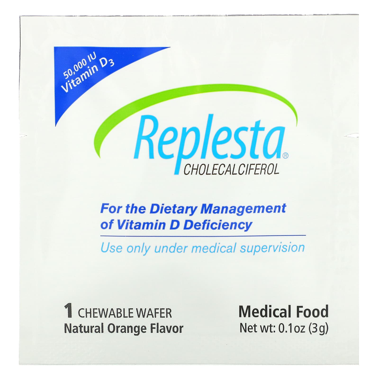 Replesta, Vitamin D3, Cholecalciferol, Natural Orange, 50,000 IU, 4