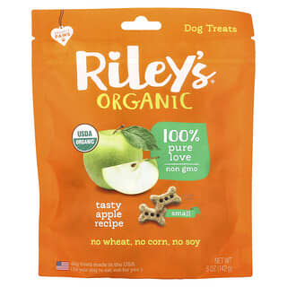 Riley’s Organics, 개 간식, 작은 뼈다귀, 맛있는 애플 레시피, 142g(5oz)