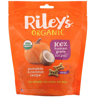 Riley’s Organics, Friandises pour chien, Os petit format, Recette citrouille et noix de coco, 142 g