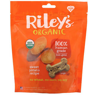 Riley’s Organics, Bocadillos para perros, Hueso grande, Receta de batatas, 142 g (5 oz)