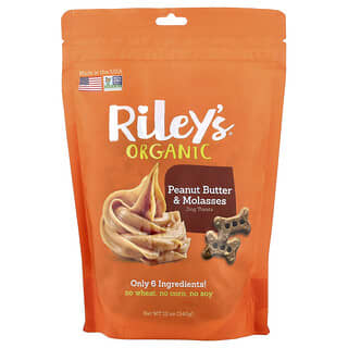Riley’s Organics, Dog Treats, Peanut Butter & Molasses, 12 oz (340 g)
