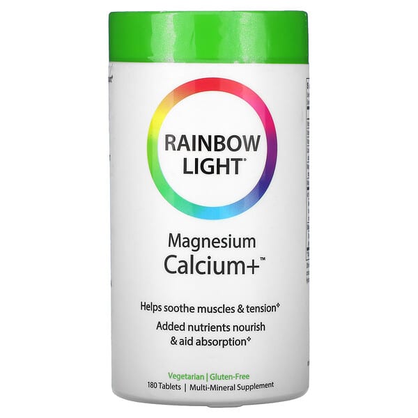 Rainbow Light, Magnésium Calcium+, 180 comprimés (Cet article n’est plus fabriqué) 