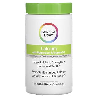 Rainbow Light, кальций, магний и витамин D3, 180 таблеток