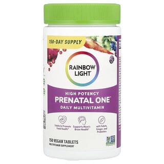 Rainbow Light, Multivitamínico Diário Prenatal One™, Alta Potência, 150 Comprimidos Veganos