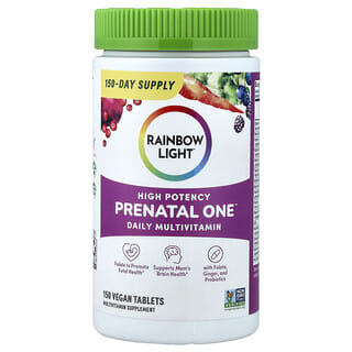 Rainbow Light, Prenatal One™, мультивитаминная добавка для ежедневного приёма, высокая эффективность, 150 веганских таблеток