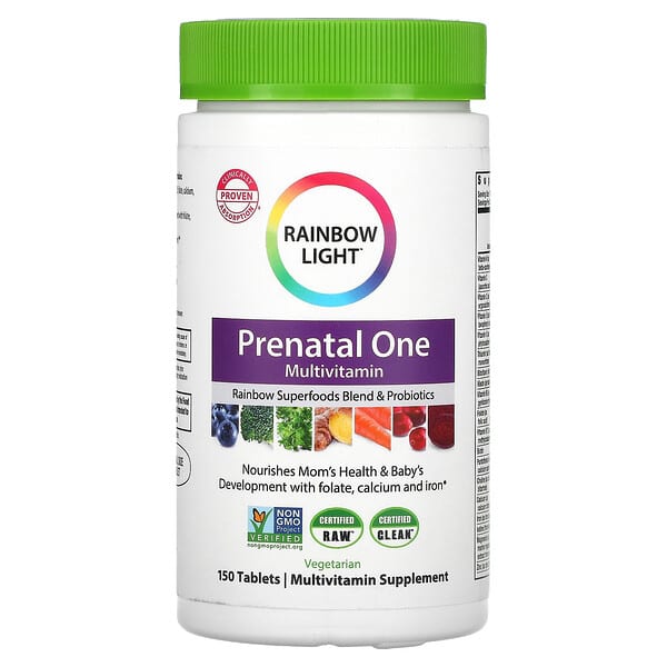 Rainbow Light, Suplemento multivitamínico prenatal de una ingesta, 150 comprimidos