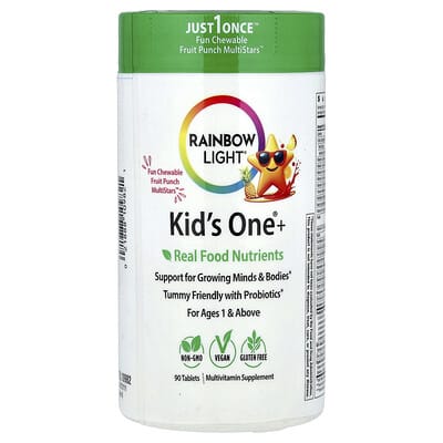 Rainbow Light, Kid's One®+, Ages 1 and Up, Fruity Punch, 90 Tablets