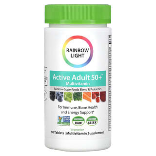 Rainbow Light, Active Adult 50+, мультивитамины для взрослых старше 50 лет, 90 таблеток