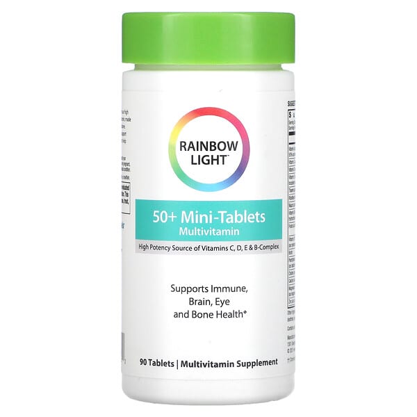 Rainbow Light, 50+ Mini Tablet, Multivitamin, 90 Tablets