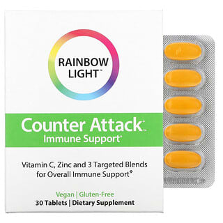 Rainbow Light, Herbal Prescriptives, Counter Attack، ينشط الصحة المناعية، 30 قرص