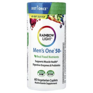 Rainbow Light, Men's One 50+ 日常多維生素，優效，60 粒素食片劑