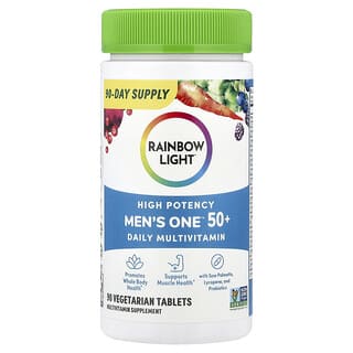 Rainbow Light, Men's One 50+ 日常多维生素，优效，90 粒素食片剂