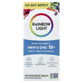Rainbow Light, Men's One 50+ Daily Multivitamin, hochwirksam, 120 pflanzliche Tabletten