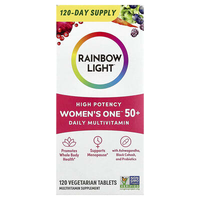 Rainbow Light, Women's One™ 50+ Daily Multivitamin, High Potency, 120 Vegetarian Tablets (Discontinued Item)