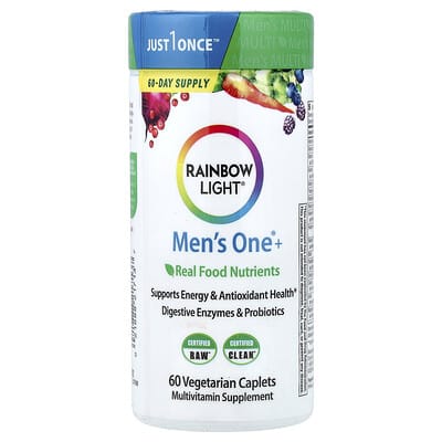 Rainbow Light, Men's One®+ Real Food Nutrients, 60 Vegetarian Caplets