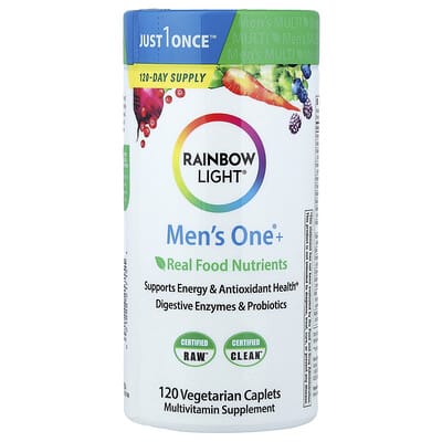 Rainbow Light, Men's One&reg;+, Real Food Nutrients, 120 Vegetarian Caplets
