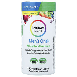 Rainbow Light, Multivitamin Satu Harian Lelaki, Berpotensi Tinggi, 120 Tablet Vegetarian