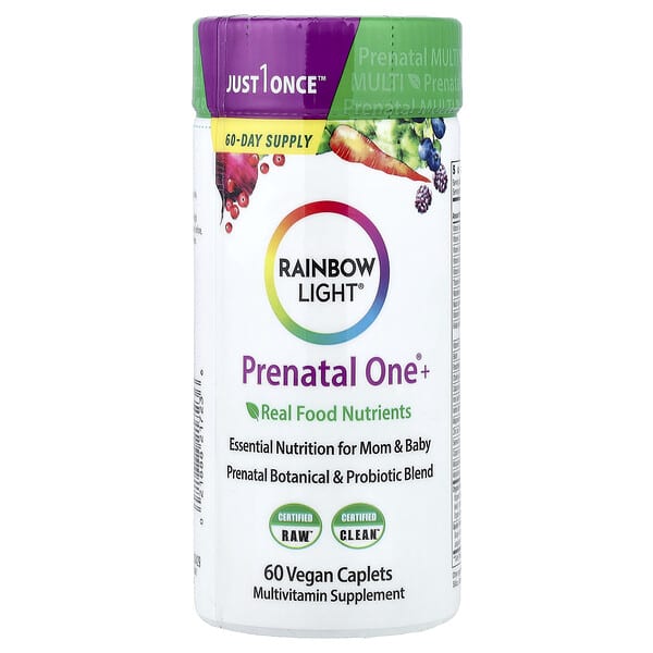 Rainbow Light, Prenatal One®+ Real Food Nutrients, 60 Vegan Caplets — product photo 1