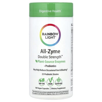Rainbow Light, All-Zyme, Double Power™, 180 Vegan Capsules