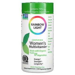 Rainbow Light, Multi-vitaminas certificadas para mujeres, 120 cápsulas vegetales