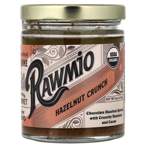 Rawmio, 헤이즐넛 크런치 스프레드, 170g(6oz)