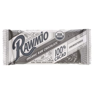 Rawmio, Barre Essential, Chocolat cru biologique, 100 % cacao, non sucré, 30 g