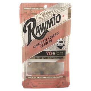 Rawmio, Noix de cajou enrobées de chocolat, Chocolat noir cru à 70 %, 56,7 g