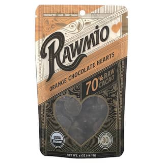 Rawmio, Orange Chocolate Hearts, 70% Raw Cacao, 2 oz (56.7 g)