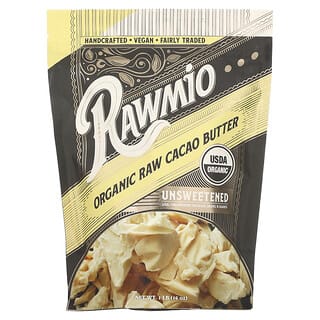 Rawmio, Mantequilla de cacao orgánica cruda, sin endulzar, 1 lb (16 oz)