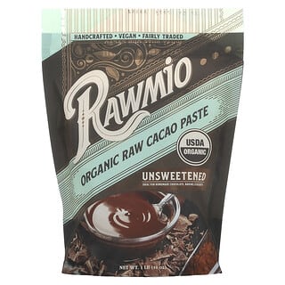 Rawmio, Organic Raw Cacao Paste, Unsweetened , 1 lb (16 oz)