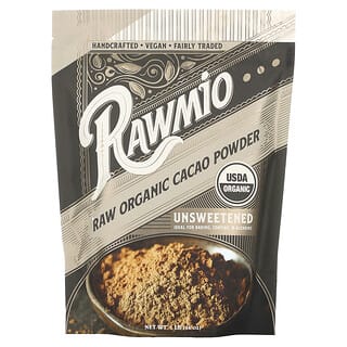 Rawmio, Poudre de cacao biologique brut, non sucré, 1 kg (16 oz)