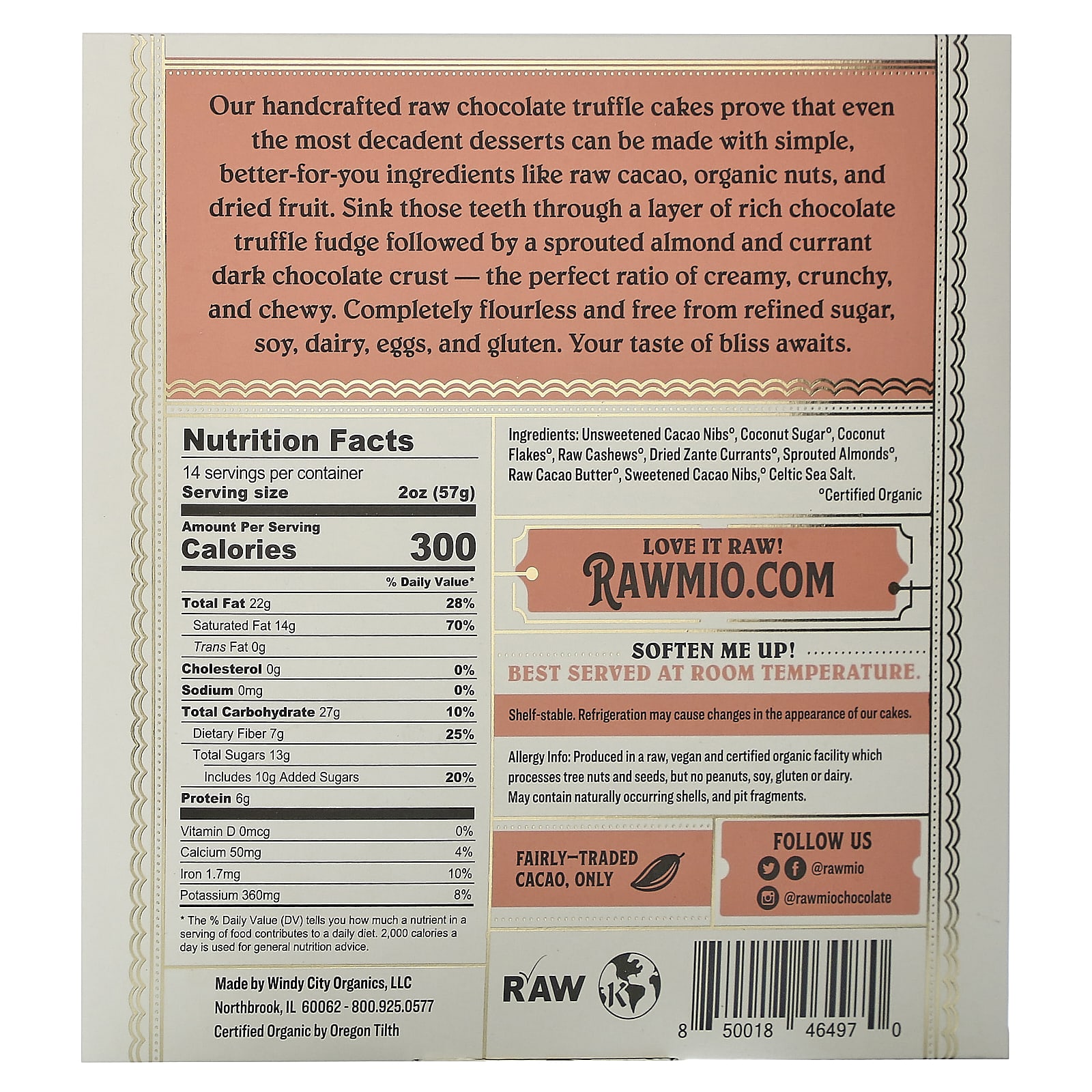  Rawmio Essential Mint Chocolate Bar - Organic, Raw, Chocolate,  70% Cacao, 1.1 oz. : Grocery & Gourmet Food