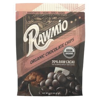 Rawmio‏, שוקולד צ'יפס אורגני, 70% קקאו גולמי, 0.75 ליברות (12 אונקיות)