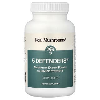 Real Mushrooms, 5 Defenders®, Pilzextraktpulver, 90 Kapseln